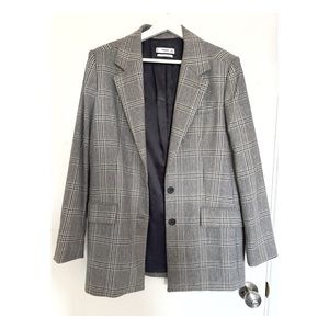 Mango Oversized Plaid Blazer